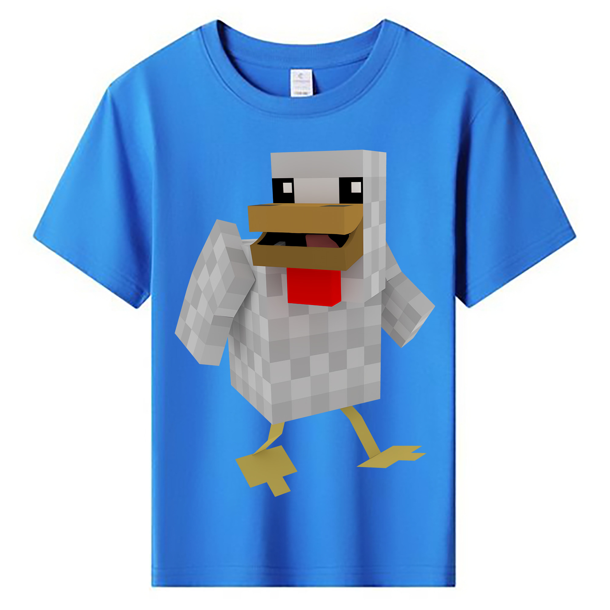 （画像用） マインクラフト ブロックの世界 Minecraft MC Block world 綿100％キッズTシャツ（フロントプリント）